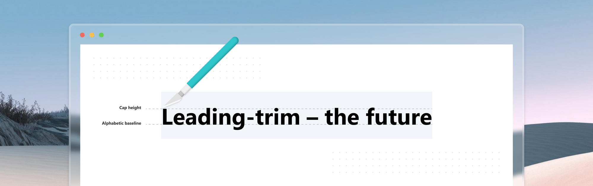 Leading Trim is Not Something I Knew I Needed Until Today